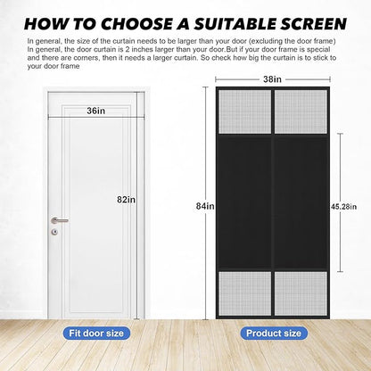 Magnetic Screen Door 36"x82" Blackout – Privacy Protection, Powerful Magnets - Image 2