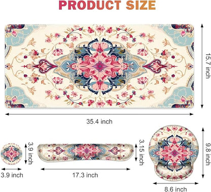 Gaming Mouse Pad, Large Desk Mat, Cute Desk Pad Protector, 4in1 XXL Mousepad + - Image 5