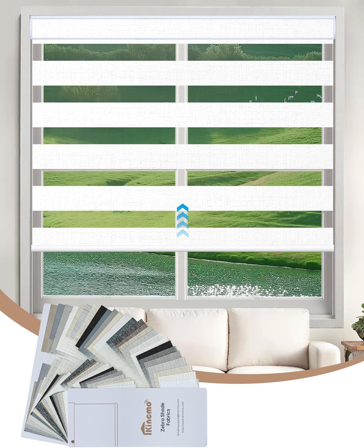 Motorized Blinds with Remote App Voice Control, Custom Zebra Shades | Ultra Quiet Electric Blinds for Windows Doors, Work with Apple Homekit, Alexa, Google Home (Zebra Blinds Fabric Samples)