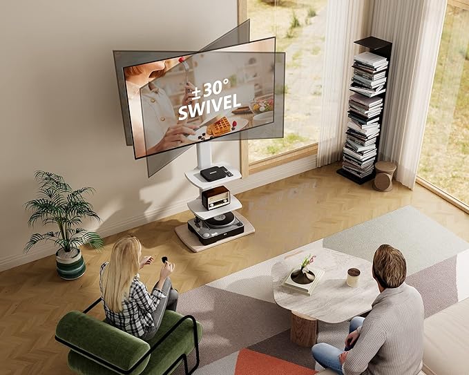 FITUEYES Floor TV Stand for 32 39 40 43 49 50 55 60 65 70 Inch TVs, Modern TV - Image 3