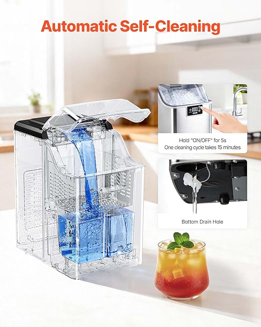 VEVOR Countertop Ice Maker, 44 lbs per Day, Self-Cleaning Portable Machine - Image 5