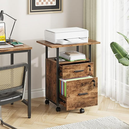 GYIIYUO 2 Wood Drawer Lockable File Cabinet - Image 4