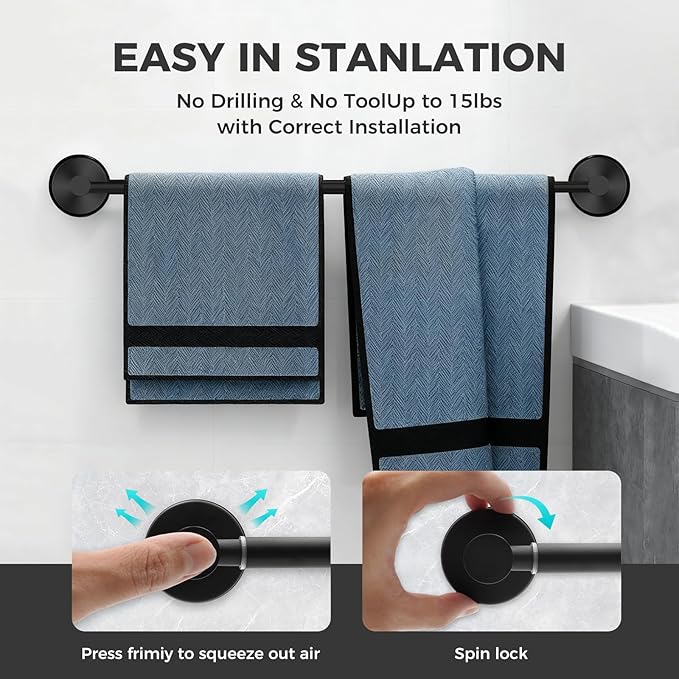 Adjustable Suction Cup Towel Bar - Image 3