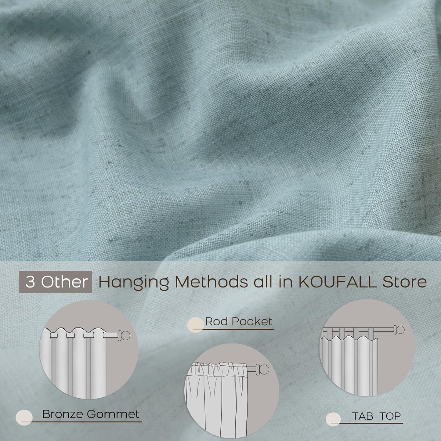KOUFALL Baby Curtains for Nursery Boy Girl,Sheer Privacy Window Coverings,63 Inch Length,Mint Green Aqua