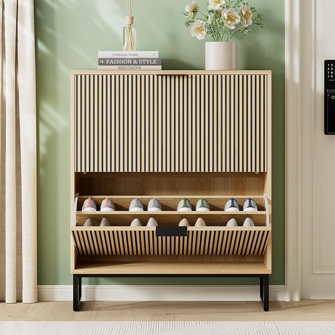 Shoe Cabinet Storage Entryway Slim, Shoe Organizer Cabinet - Image 3