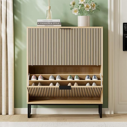 Shoe Cabinet Storage Entryway Slim, Shoe Organizer Cabinet - Image 3