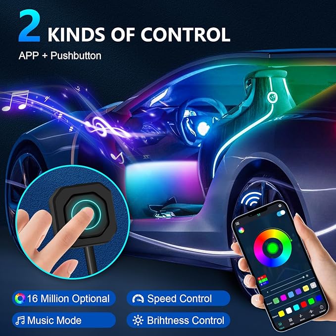 Dreamcolor Acrylic Interior Car LED Strip Light - Image 6
