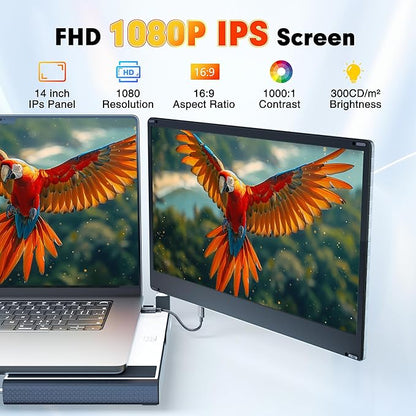 2025 New Upgraded Laptop Screen Extender Portable Monitor, 1080P FHD IPS Screen - Image 2