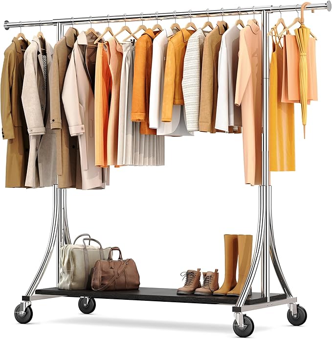 HOKEEPER Clothes Rack with Wood Shelves Height Adjustable Clothing Rack with by HOKEEPER