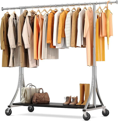 HOKEEPER Clothes Rack with Wood Shelves Height Adjustable Clothing Rack with by HOKEEPER
