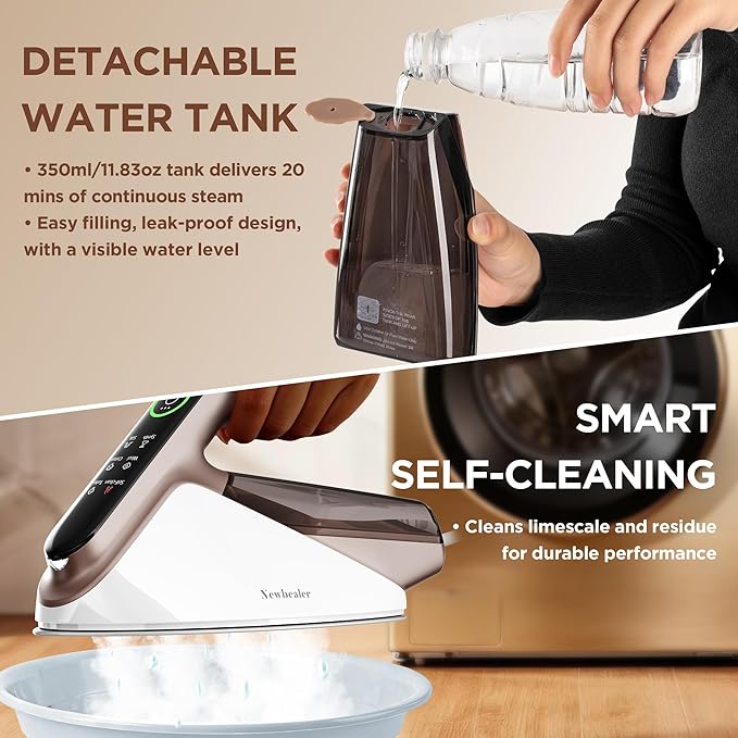 Newbealer Steam Generator Iron, 1500W Turbo Steamer - Image 3