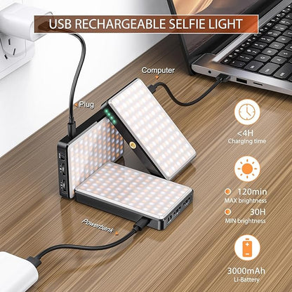 SEAEYES 120 LED Video Light, Portable USB Photo Light Dimmable 2500-9000K CRI - Image 8