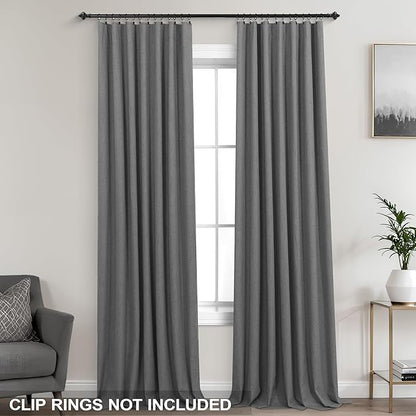 KOUFALL 102 Inch Long Curtains, 2 Panels Set, Dark Gray - Image 3