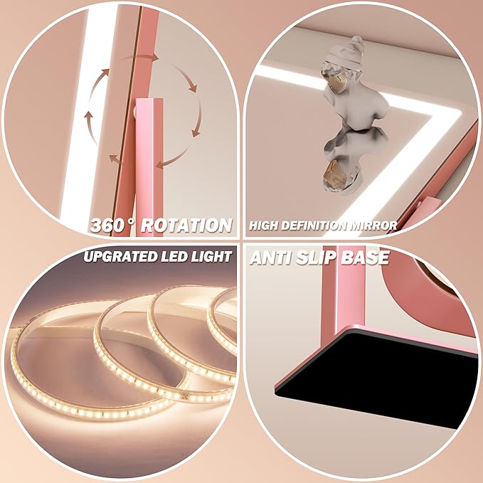 FENNIO Vanity Mirror with Lights 22''x17'' Makeup Mirror, Vanity Mirror Touch - Image 7