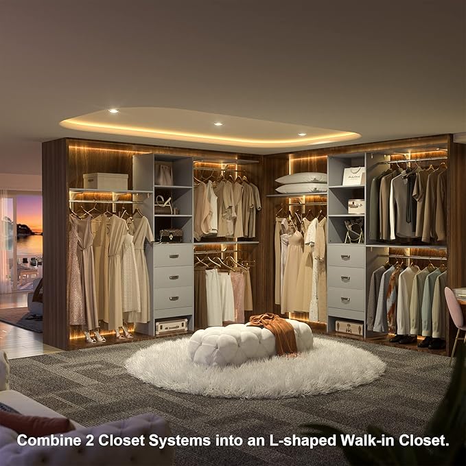 Armocity 96 Inches Closet System, 8FT Walk In Closet Organizer - Image 4