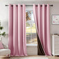 Beauoop Pink 100% Blackout Curtains 63 Inch Long 2 Panels by Beauoop