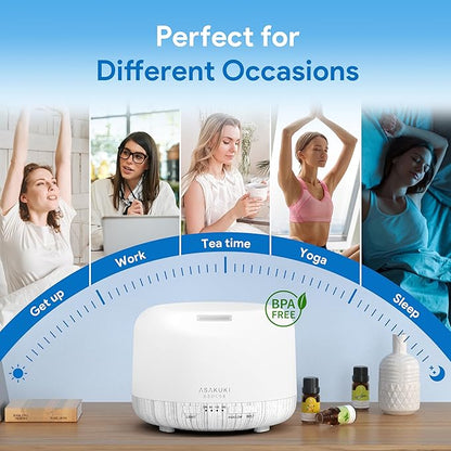 ASAKUKI Essential Oil Diffuser 500ml, Ultrasonic Aromatherapy Humidifier - Image 6
