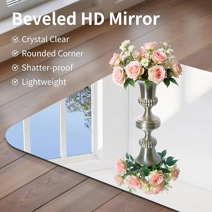 CILIBER Frameless Wall Mirror, HD Shatterproof Vanity Mirror - Image 7