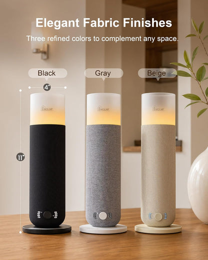 hotel collection diffuser machine,fabric-wrapped design,candlelight atmosphere lamp,1500 sq, package contents