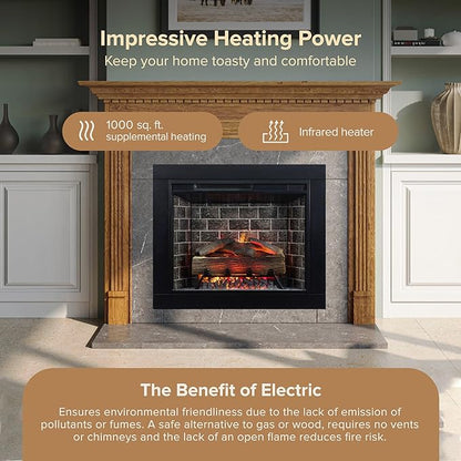 Modern Ember Uptown 28" Smart Electric Fireplace Insert + Trim Kit, Alexa/WiFi - Image 6