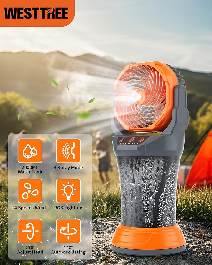 WESTTREE Portable Misting Fan - Image 8
