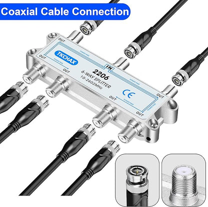 TKCHAX Coaxial Cable Splitter, Support 10-2602MHz, RG6 RG59 Coax Compatible - Image 6
