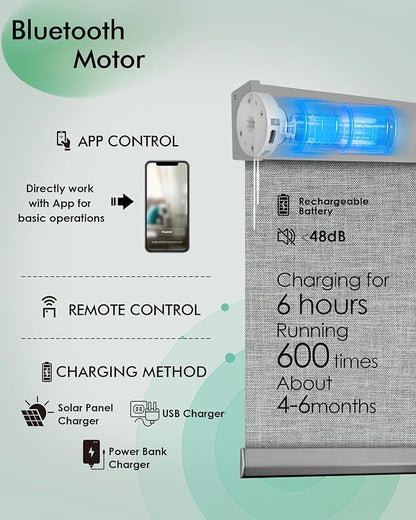 Yoolax Motorized Blinds with Remote, Automatic Roller Shades Cordless Electric - Image 3
