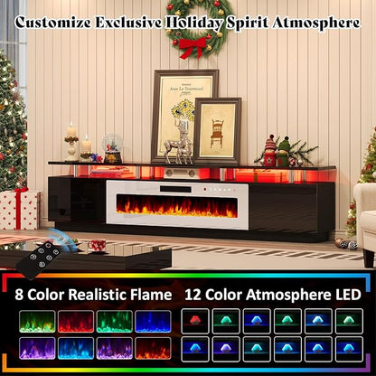 AMERLIFE 90" 2 Tier Fireplace TV Stand - Image 4