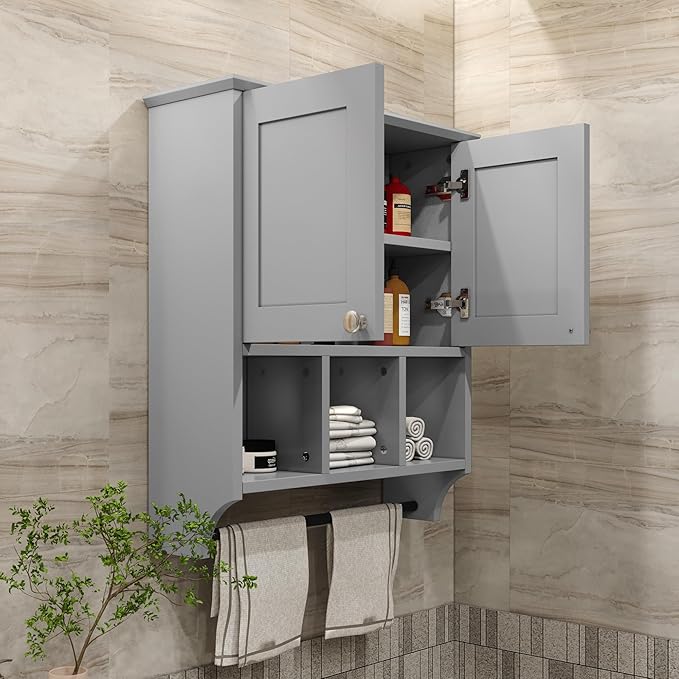 Medicine Cabinets, Bathroom Cabinet Wall Mounted 2-Door - Image 3