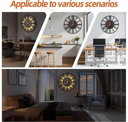 LEIKE Large Wall Clocks with Night Light Battery Operated, Silent Non Ticking - Image 6