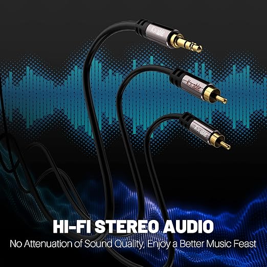2 Pack 3.5mm to RCA Cable 4FT, Male RCA to Aux Stereo Audio Adapter, Hi-Fi - Image 3