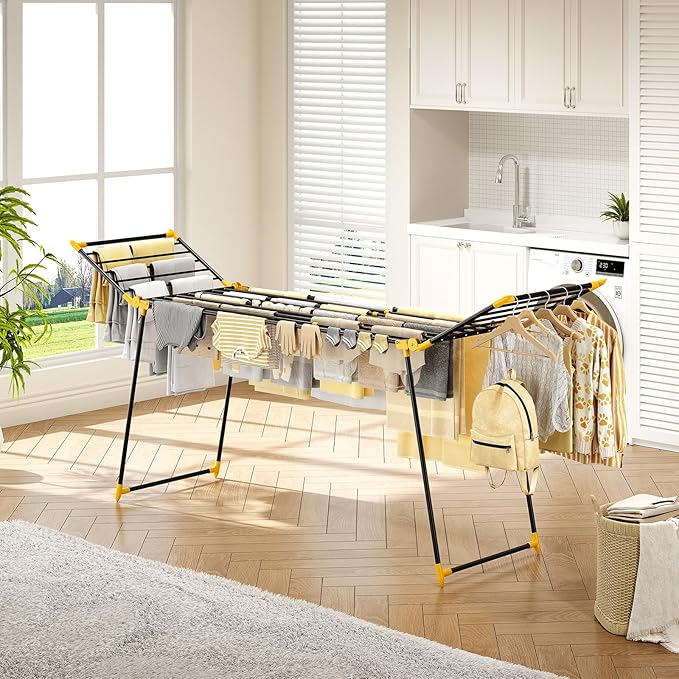 APEXCHASER Clothes Drying Rack Foldable, Large Drying Rack Clothing Retractable - Image 6