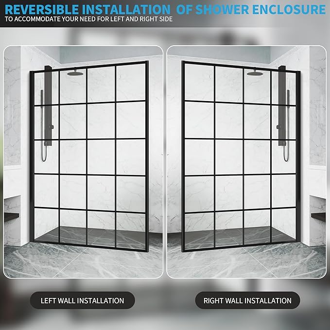 Shower Panel 48W*74H Inch, Bathroom Framed Fixed Glass Door, 5/16" Thick Clear - Image 7
