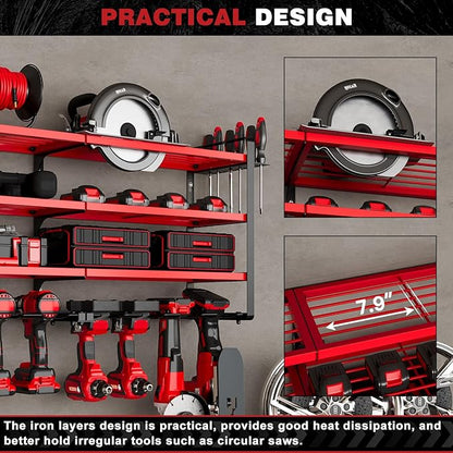 48" Large Power Tools Organizer Wall Mount, 12 Drill Holder - Image 5