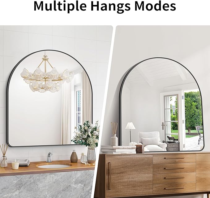 Arched Bathroom Mirror, Wall Mounted Mirror, Living Room, Vertically Hanging - Image 4