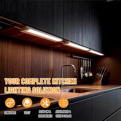 24" 4Pack Hardwired Under Cabinet LED Light Plug in, 16W 1200LM, Rotatable 45° - Image 5