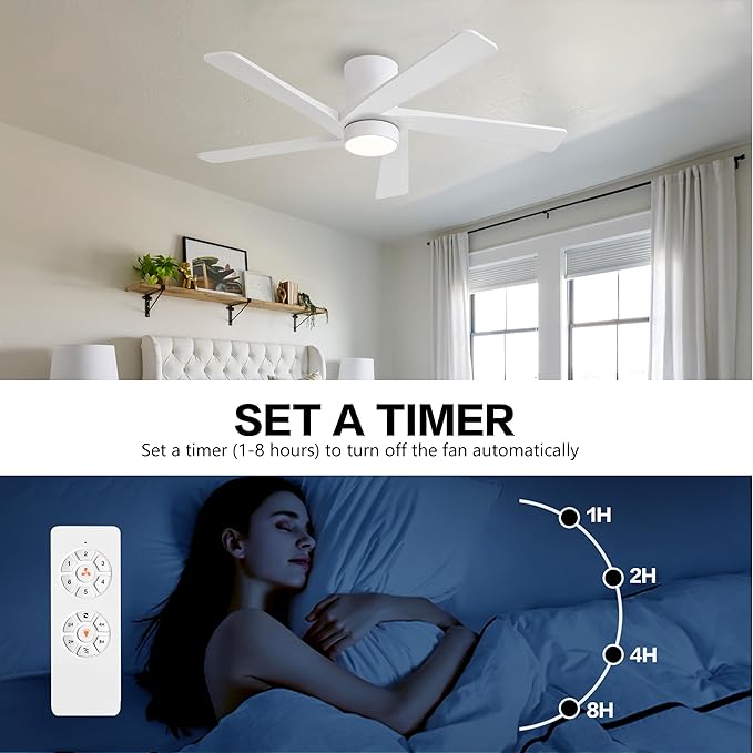 WINGBO 48 Inch Flush Mount DC Ceiling Fan - Image 7