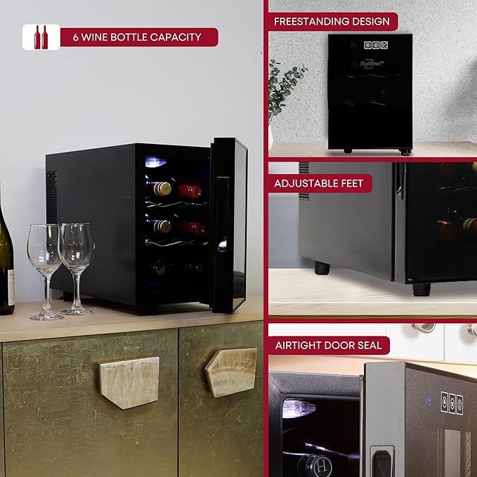 Koolatron 6 Bottle Wine Fridge – Freestanding Wine Cooler - Image 5
