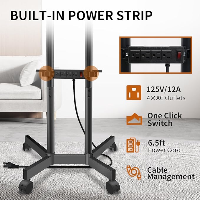 Solid Grace Rolling TV Stand - Image 3