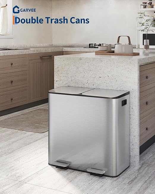 Garvee Trash Can, 2 x 10.6 gal Garbage Can - Image 2