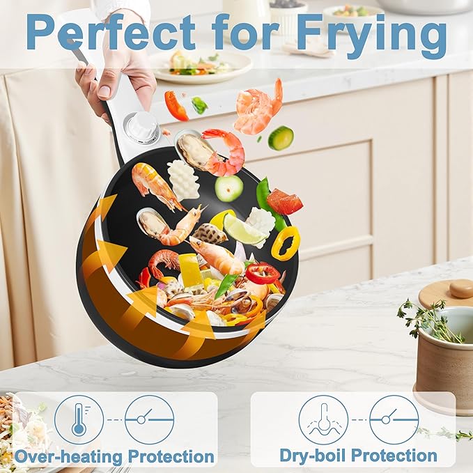 Dezin Hot Pot Electric with Steamer Upgraded, Non-Stick Sauté Pan, Rapid - Image 6