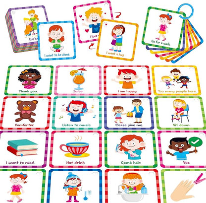 Special Needs Communication Cards, 40 Double-Sided Cards 80 Basic Special Needs by SpriteGru