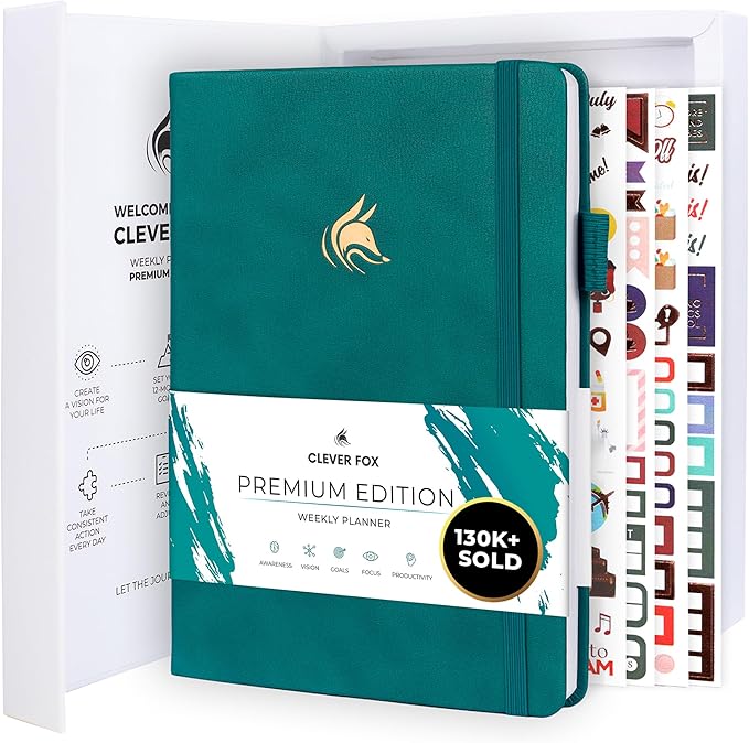 Clever Fox Planner Premium Edition – Undated Luxurious Weekly & Monthly Planner by CleverFox