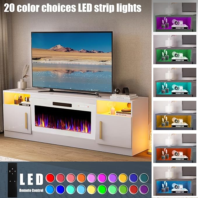 VITESSE TV Stand Fireplace - Image 4
