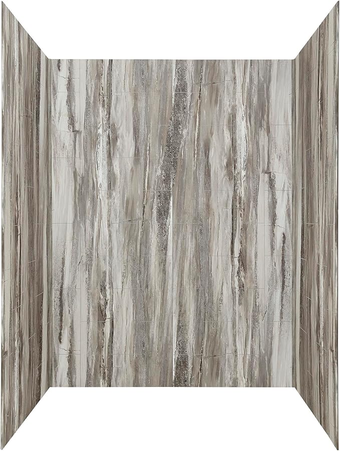 Palisade 78in x 60in x 32in Waterproof Vinyl Shower Surround Kit by PalisadeWallTilesandPlanks