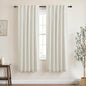 KOUFALL 42x42 Inches Long Cream Beige Back Tab Linen Blackout Curtains by KOUFALL