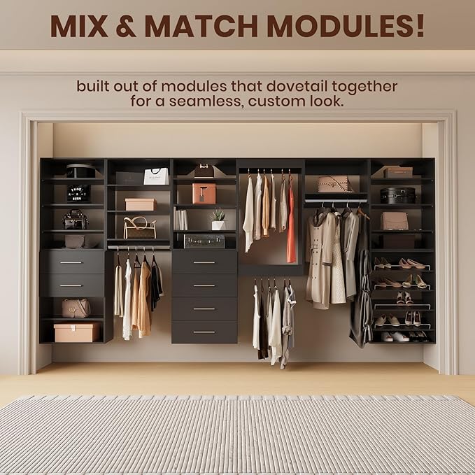 ROOMTEC Modular Closet System, 19.5" Shoe Shelf Closet Tower Wall-Mounted - Image 5