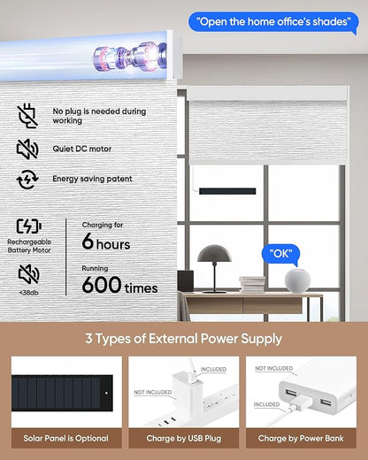 Kincmo Motorized Blinds with Remote, 100% Blackout Motorized Roller Shades Work - Image 5