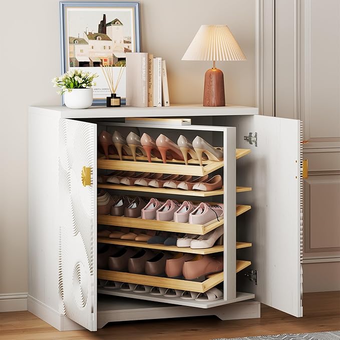 Vlsrka Shoe Cabinet Storage for Entryway, 6-Tier Rotating Shoe Cabinet by VlsrkaFurniture