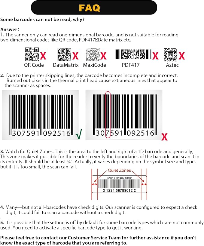 NADAMOO Wireless Barcode Scanner 328 Feet Transmission Distance USB Cordless 1D - Image 10